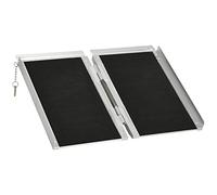 HOMCOM Rampa de Aluminio para Silla de Ruedas de 2 pies, Plegable, con asa de Transporte, Cadena de Bloqueo, portátil, 61 x 72 cm