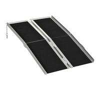 HOMCOM Rampa para Sillas de Ruedas Plegable, 122 cm, Carga 270 kg, Rampa Portátil de Aluminio Antideslizante con Bordes de Seguridad y Asa, para Escaleras, Puertas, Discapacitados