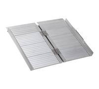 HOMCOM Rampa para Sillas de Ruedas Plegable, 61 cm, Carga 270 kg, Rampa Portátil de Aluminio Antideslizante con Bordes de Seguridad y Asa, para Escaleras, Puertas, Discapacitados