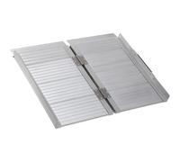 HOMCOM Rampa para Sillas de Ruedas Plegable 61 cm Carga 270 kg Rampa Portátil de Aluminio con Bordes de Seguridad Plata