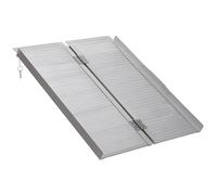 HOMCOM Rampa para Sillas de Ruedas Plegable, 91 cm, Carga 270 kg, Rampa Portátil de Aluminio Antideslizante con Bordes de Seguridad y Asa, para Escaleras, Puertas, Discapacitados