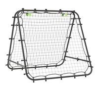 HOMCOM reboteador de fútbol, portería de Rebote, Red de Pared de Rebote en Ambos Lados, portería de fútbol Ajustable en 5 Niveles, para Entrenamiento de fútbol Acero 100 x 95 x 90 cm