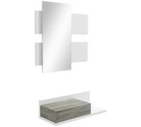 HOMCOM Recibidor de Entrada Moderno con Espejo y Cajón Blanco y Gris Elegante para Recibidor Aosom España