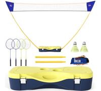 HOMCOM Red bádminton Plegable portátil 2,8m con 4 Raquetas bádminton
