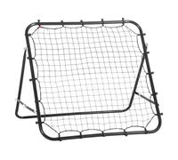 HOMCOM Red de Béisbol Red de Rebote Reboteador de Metal con Ángulo Ajustable y 20 Cuerdas Elásticas para Entrenamiento de Fútbol Tenis Deportes 96x80x96 cm Negro
