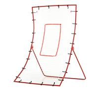 HOMCOM Red de Rebote de Fútbol, Rebote de Fútbol, para Entrenamiento, Ángulo Regulables, Accesorios de Fijación Incluidos, 175 x 115 x 77 cm, Rojo, Blanco