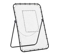 HOMCOM Red de Rebote Plegable Reboteador de Metal con 4 Ángulos y Altura Ajustables para Entrenamiento de Fútbol Tenis Béisbol Deportes 123x73x178,5 cm Negro Aosom España