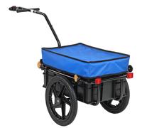 HOMCOM Remolque de Bicicleta 40 kg Cubierta de Tela Oxford con Reflectores y Marco de Acero 144x59x80 cm Azul