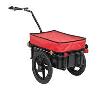 Homcom remolque de bicicleta para carga 40 kg, carro de mano con cubierta de tela oxford impermeable, reflectores, marco de acero y asas para transporte de equipaje, 144x59x80 cm, rojo 80 cm