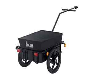 HOMCOM Remolque de Bicicleta para Carga 40kg Equipaje Reflectores y Asas Negro Aosom España