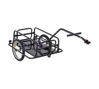 Homcom remolque de carga para bicicleta carro para bicicleta plegable con 2 ruedas reflectores seguros carga 40 kg 155x71,5x77 cm negro 155 cm