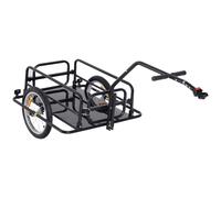HOMCOM Remolque de Carga para Bicicleta con 2 Ruedas 155x71,5x77 cm Negro Negro