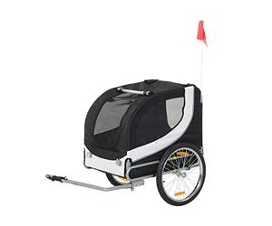 HOMCOM - Remolque para Perro Animal con Bandera y 8 reflectores