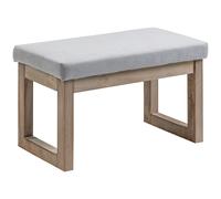 HOMCOM Reposapiés de Salón Bajo Tapizado en Lino Sintético con Estructura de Madera Gris Aosom España