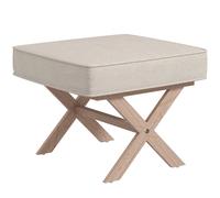 HOMCOM Reposapiés de salón otomano taburete de sofá rectangular en tela con asiento acolchado - Beige Aosom España