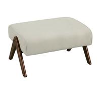 HOMCOM Reposapiés de Salón Taburete Bajo Tapizado en Pana Otomana Rectangular con Asiento Acolchado y Patas de Madera para Sala de Estar Dormitorio Beige