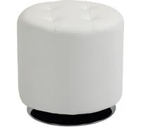 Homcom Reposapiés Otomano Giratorio Ø45.5x44.5 cm Blanco