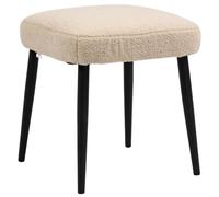 HOMCOM - Reposapiés para salón (42 x 42 x 44 cm), Color Beige | Taburete otomano, asiento acolchado, efecto lana rizada, patas de acero, dormitorio, entrada
