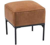 HOMCOM Reposapiés Salón, Taburete Bajo Tapizado en PU con Patas de Acero, Acolchado Grueso, Estilo Moderno, para Dormitorio Brown