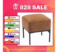 HOMCOM Reposapiés Salón Taburete Bajo Moderno Otomana 40x40x46 cm Marrón