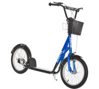 HOMCOM Roller Kinderroller mit Luftreifen Handbremse, 16 Zoll Tretroller Höhenverstellbar Kickscooter für Jungen und Mädchen 5-12 Jahre Kickboard Cityroller Kinder Scooter