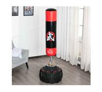 Homcom saco de boxeo de pie, 80 cm, soporte de boxeo para adultos, base grande rellenable de arena 60 kg / agua 50 kg, resortes amortiguador para mma, karate, taekwondo, entrenamiento en casa gimnasio