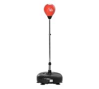 HOMCOM Saco de Boxeo de Pie Ajustable de 4 Niveles Punching Ball con Base Rellenable Guantes e Inflador Ø45x132-158 cm Negro y Rojo Aosom España