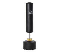 Homcom saco de boxeo de pie para adultos 170cm altura ajustable en 3 niveles punching ball con base rellenable de arena 45 kg o agua 30 kg para hogar gimnasio negro 50 cm