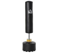 HOMCOM Saco de Boxeo de Pie para Adultos Altura Regulable 170cm Negro | 3 Niveles, Punching Ball, Base Rellenable para Arena 45 kg o Agua 30 kg, Ideal para Hogar Gimnasio