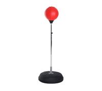 Homcom saco de boxeo de pie punching ball con altura ajustable en 4 niveles 126-144 cm base rellenable y guantes de boxeo para adultos y adolescentes rojo 43 cm