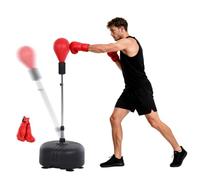 HOMCOM Saco de Boxeo de Pie Punching Ball con Soporte 136-154 cm Rojo