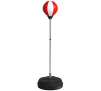 HOMCOM Saco de boxeo de pie Punching ball en pie ajustable en altura 126-144 cm con guantes, bomba y base con peso Aosom España