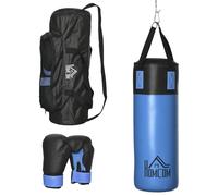 Homcom - Saco de Boxeo Profesional 72 cm con Guantes y Bolsa de Almacenaje - Azul