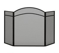 HOMCOM Salvachispas para Chimenea de 3 Paneles Protector de Chimenea Plegable Pantalla de Chimenea con Estructura de Metal 96x60 cm Negro