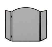 HOMCOM Salvachispas para Chimenea de 3 Paneles Plegable 96x62 cm Negro