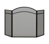 HOMCOM Salvachispas para Chimenea de 3 Paneles Plegable 96x60 cm Negro