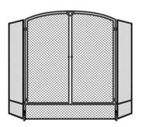 HOMCOM Salvachispas para Chimenea Plegable de 3 Paneles, 122x75 cm, Negro