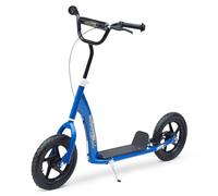 HOMCOM Patinete para Niños de +5 Años Scooter de 2 Ruedas de 12 Pulgadas con Freno y Manillar Ajustable en Altura 120x52x80-88cm Azul Aosom España