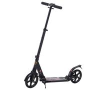 HomCom Scooter Patinete para Adultos Plegable con Manillar Ajustable Negro
