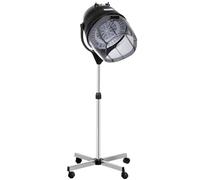 HOMCOM Secador de Pelo Profesional con Altura Ajustable 1180W Negro | Secador de Casco, Temperatura Regulable, Temporizador, Capucha y Ruedas, Climazon Peluquería, para Cuidado del Cabello