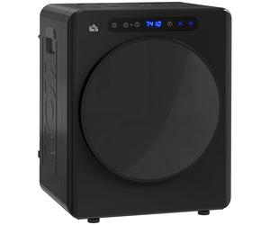 HOMCOM Secadora de Evacuación 3 KG 1000W Función Antiarrugas Función Esterilizar Temporizador Pantalla LED Táctil Negro