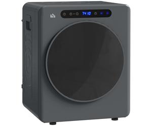 HOMCOM Secadora de Evacuación 3 KG 1000W Función Antiarrugas Función Esterilizar Temporizador Pantalla LED Táctil Gris