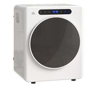 Homcom secadora de evacuación 3 kg secadora de ropa 1000w función antiarrugas función esterilizar temporizador pantalla led táctil tambor inox blanco 43 cm