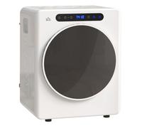 Homcom secadora de evacuación 3 kg secadora de ropa 1000w función antiarrugas función esterilizar temporizador pantalla led táctil tambor inox blanco 43 cm