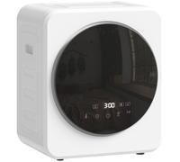 HOMCOM Secadora de Evacuación de 4kg 800W con Función Esterilizar Temporizador Pantalla LED Táctil Tambor Inox Blanco