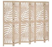 HOMCOM Separador 6 Paneles Plegable Desmontable Acabado Madera Natural
