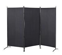 HOMCOM Separador de ambientes 3 paneles 2,53x0,5x1,82 m Pantalla lateral Pantalla protectora separadora de metal Poliéster Aosom España