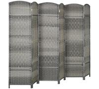 HOMCOM Separador de Ambientes de 6 Paneles Biombo Plegable 270x180 cm Pantalla de Privacidad de Polipropileno Gris Mixto Aosom España