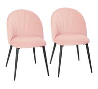 HOMCOM Set 2 Sillas de Comedor Acolchadas con Respaldo en Concha en Terciopelo, 52x55x79 cm, Rosa Aosom España