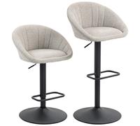 HOMCOM Set 2 Taburetes de Bar Regulables y Giratorios, Tapizado Beige Aosom España